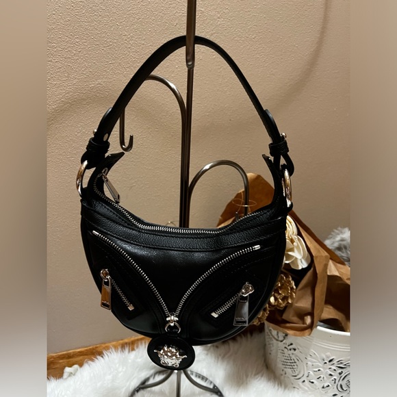 Versace Handbags - Versace Repeat Mini Black Hobo Bag